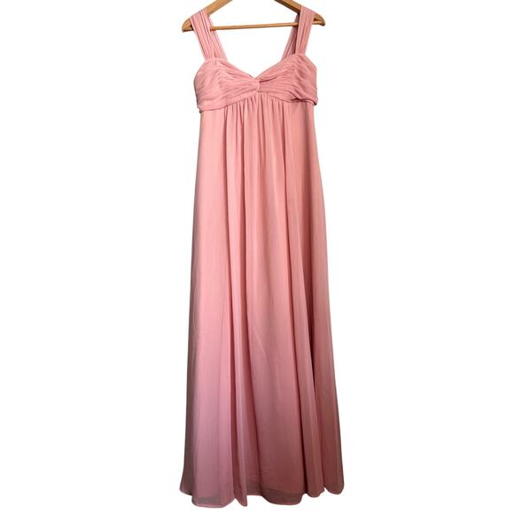 Light Pink Long Formal Dress Women's Size 6 Crinkle Chiffon with Twist Detail - Picture 1 of 11
